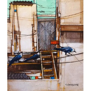 Salman Farooqi, 16 x 20 Inch, Acrylic on Canvas, Cityscape Painting, AC-SF-340